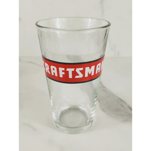 Craftsman Pint Beer Clear Glass 16oz Drinkware 5 1/2" Drinking Tall Glasses x4 - Picture 5 of 14